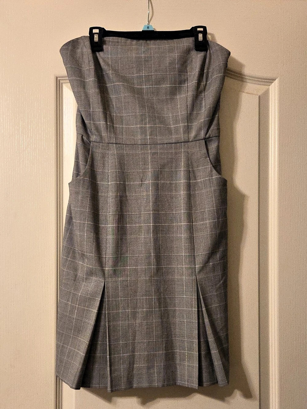 Express Strapless Plaid Mini Dress in Black & White Like New